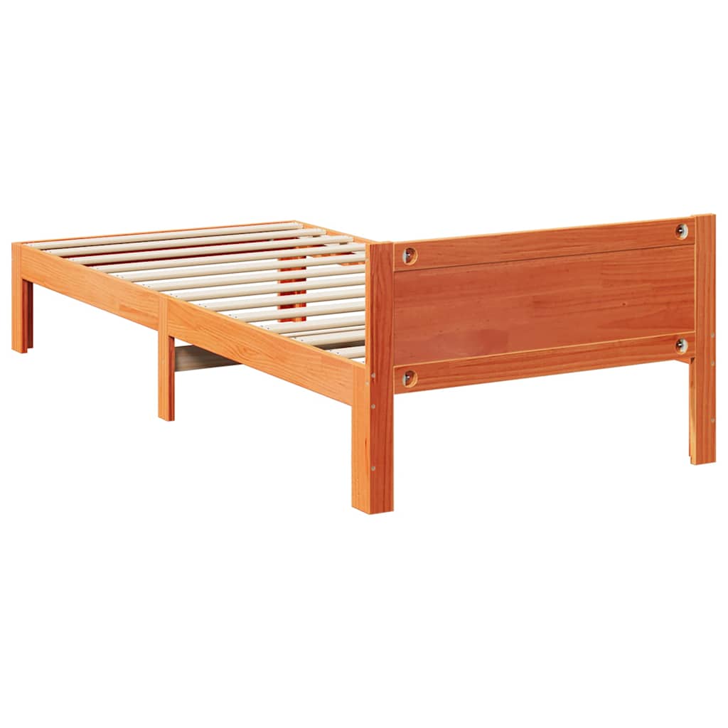 Bed Frame without Mattress Wax Brown 80x200 cm Solid Wood Pine
